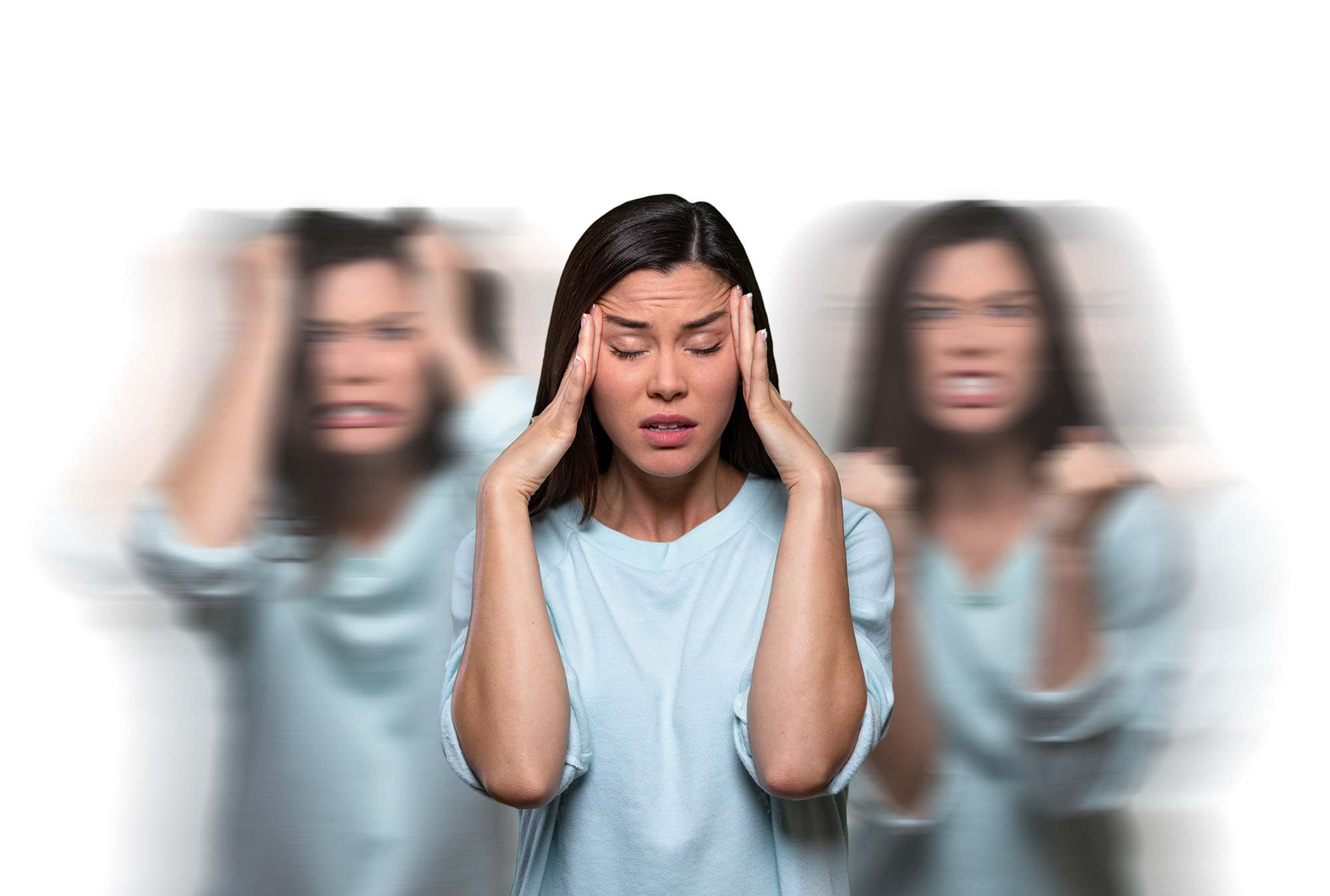 Woman suffering from bipolar disorder mood swings